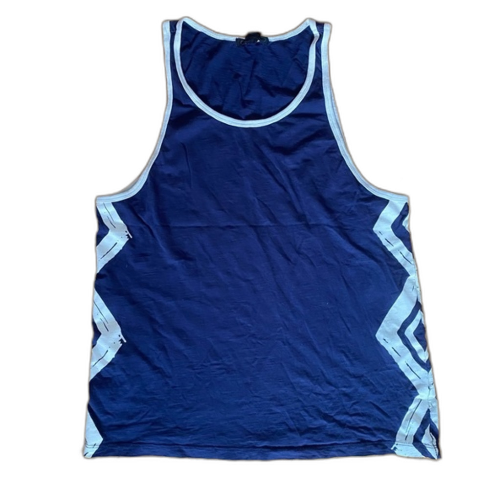 Mens Tank Navy with White Diamonds